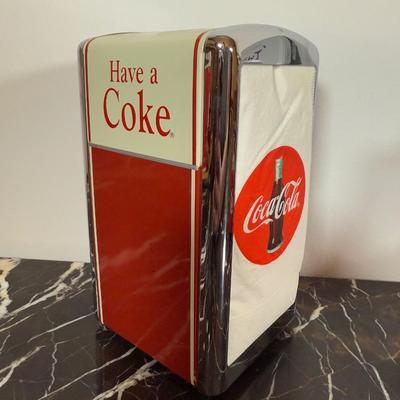 LOT 161K: Coca Cola Collection - Napkin Dispenser, Straw Holder, Playing Cards, Decor & More