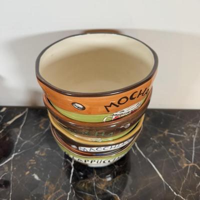 LOT 164K: Coffee Ceramic Dishes & Canisters