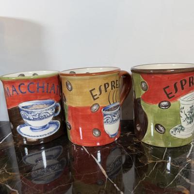 LOT 164K: Coffee Ceramic Dishes & Canisters