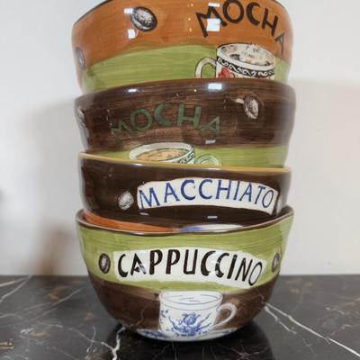 LOT 164K: Coffee Ceramic Dishes & Canisters