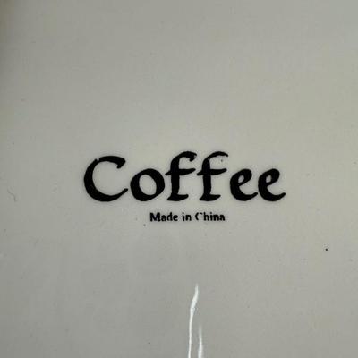 LOT 164K: Coffee Ceramic Dishes & Canisters