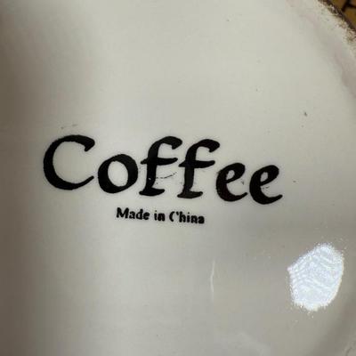 LOT 164K: Coffee Ceramic Dishes & Canisters