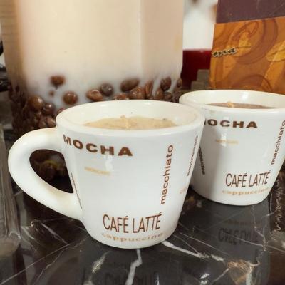 LOT 165K: Coffee Candles, Home Decor & Trivets