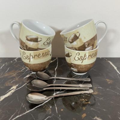 LOT 166K: Coffee Canister, Espresso Cups, Crafts Pitcher w/ Mug & More