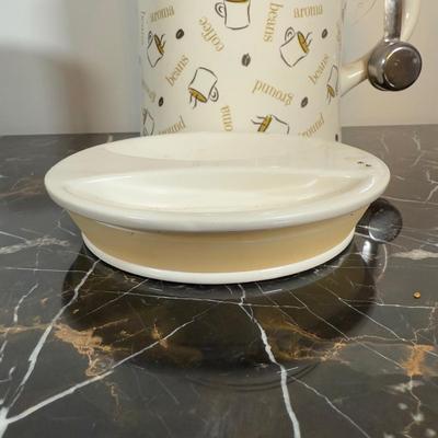 LOT 166K: Coffee Canister, Espresso Cups, Crafts Pitcher w/ Mug & More