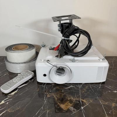 LOT 167D: Optoma Projector w/ Ceiling Mount, Screen & Edge Tape