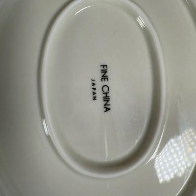 LOT 168K: Porcelain Ware 12 pc Christmas Dinner Set & Bowls w/ Gingerbread Platter & Wooden Coaster Set