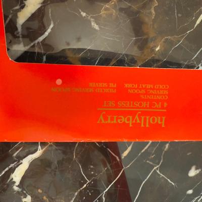 LOT 169D: Porcelain Ware 12 pc Christmas Dinner Set & Bowls w/ Holly Yuletide Serving Utensils & More