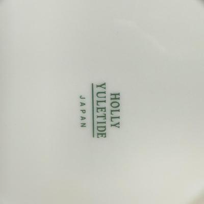 LOT 169D: Porcelain Ware 12 pc Christmas Dinner Set & Bowls w/ Holly Yuletide Serving Utensils & More