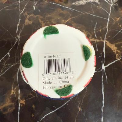 LOT 170D: Porcelain Ware 12 pc Christmas Dinner Set, Bowls, Candlesticks