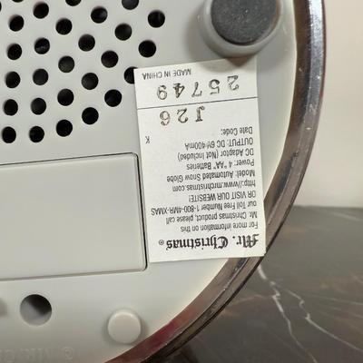 LOT 171K: Mr. Christmas Happy New Year Champagne Bucket Snow Globe & Christmas Tree Rocks Glasses