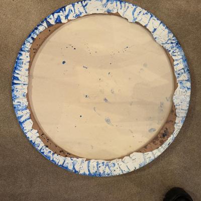 LOT 172D: Epoxy Resin & Shell Artwork on Circular Canvas