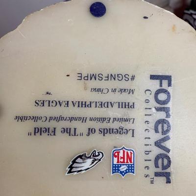 LOT 174D: Eagles Christmas Collection - White 42” Tree w/ Football Or aments, Snowglobe, Santa Hat & More