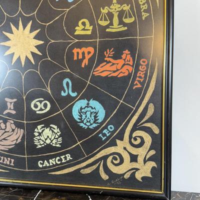 LOT 175D: Signed & Framed Zodiac Chart Artwork
