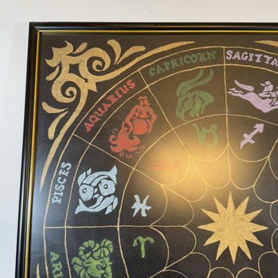 LOT 175D: Signed & Framed Zodiac Chart Artwork