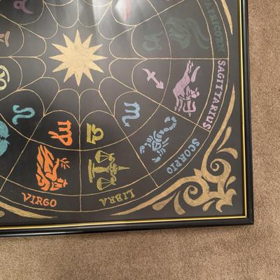 LOT 175D: Signed & Framed Zodiac Chart Artwork