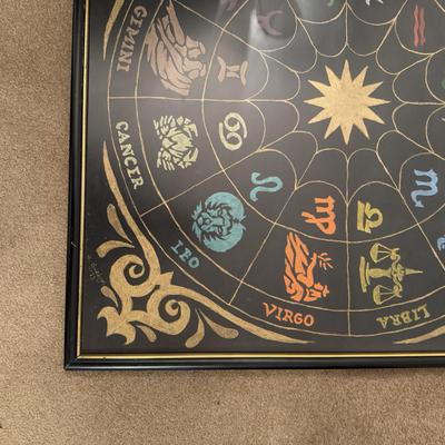 LOT 175D: Signed & Framed Zodiac Chart Artwork