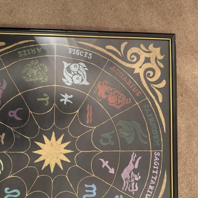 LOT 175D: Signed & Framed Zodiac Chart Artwork