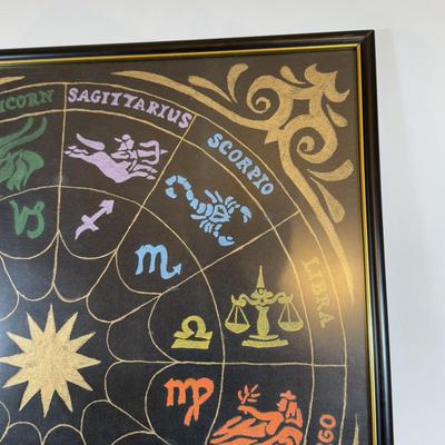 LOT 175D: Signed & Framed Zodiac Chart Artwork