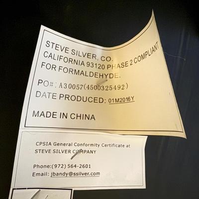 LOT 176K: Modern Marble Top Dining Table w/ Eight Faux Leather Chairs