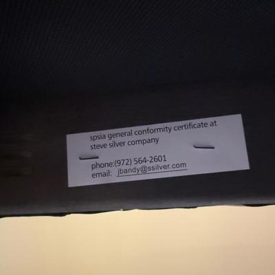 LOT 176K: Modern Marble Top Dining Table w/ Eight Faux Leather Chairs