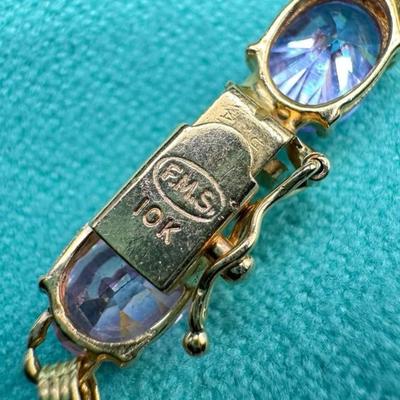 10 k gold multistone bracelet 7 in