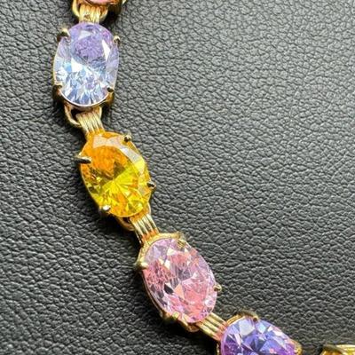 10 k gold multistone bracelet 7 in