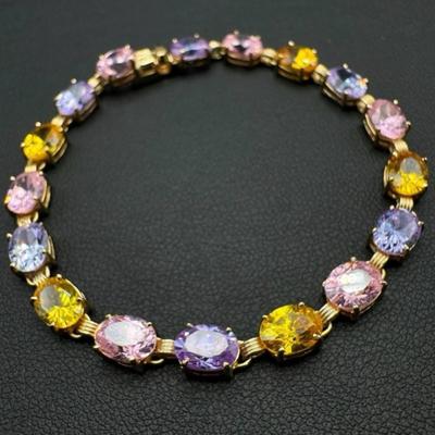 10 k gold multistone bracelet 7 in