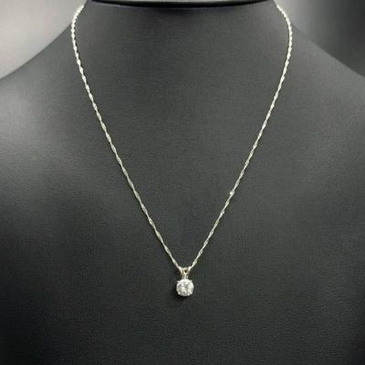 14 k white gold diamind chain 18 in