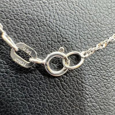 14 k white gold diamind chain 18 in