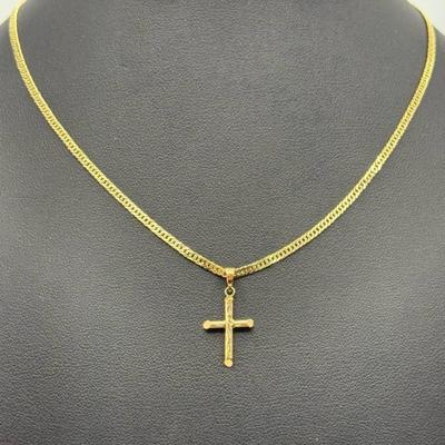 14 k gold cross chain 20 in