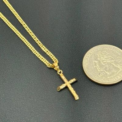 14 k gold cross chain 20 in