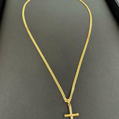 14 k gold cross chain 20 in