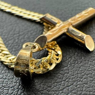 14 k gold cross chain 20 in
