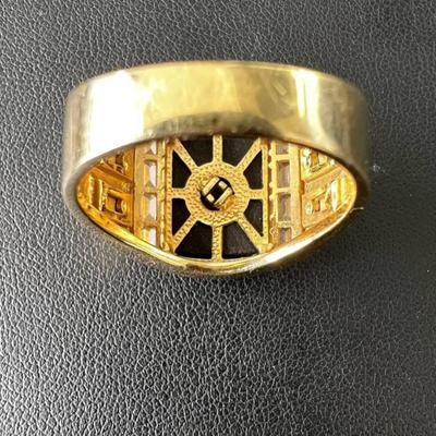 24 k gold onyx diamond ring 12