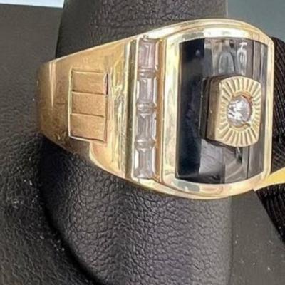 24 k gold onyx diamond ring 12