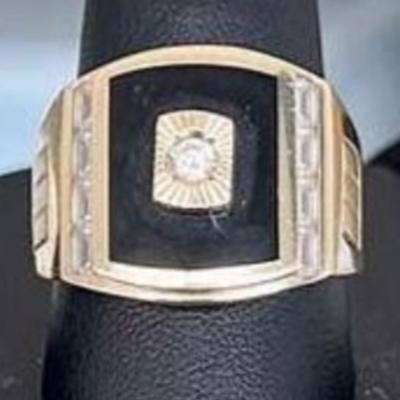 24 k gold onyx diamond ring 12