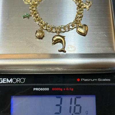 14 k gold bracelet 7 in