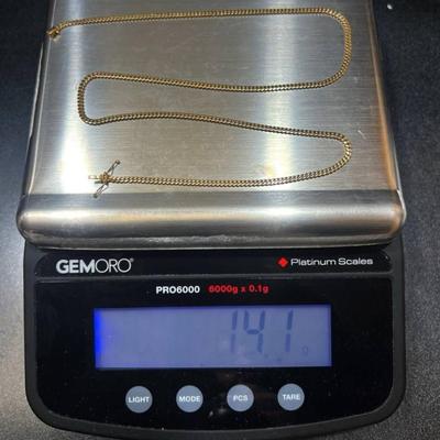 14 k gold chain 22 in