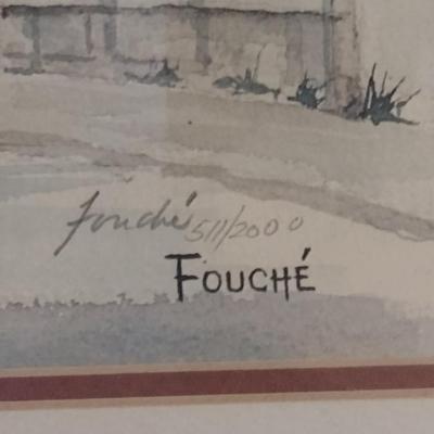 Framed Architectural Print by Virginia Fouche' Bolton- Signed and Numbered- Approx 19 3/4" x 26 1/2"