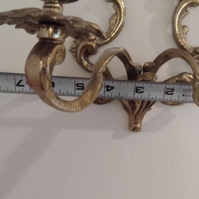 Pair of Brass Candle Wall Sconces