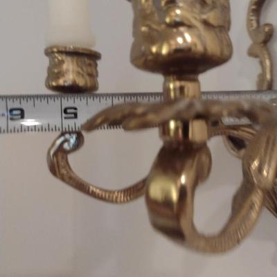 Pair of Brass Candle Wall Sconces