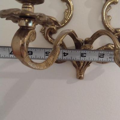 Pair of Brass Candle Wall Sconces