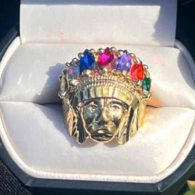14 k gold Multistone ring size 11.5
