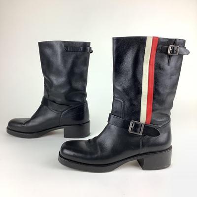 104 DIOR Leather Biker Boots Size 41