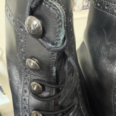 106 DIOR Black Leather Diorunit Combat Boots Size 41