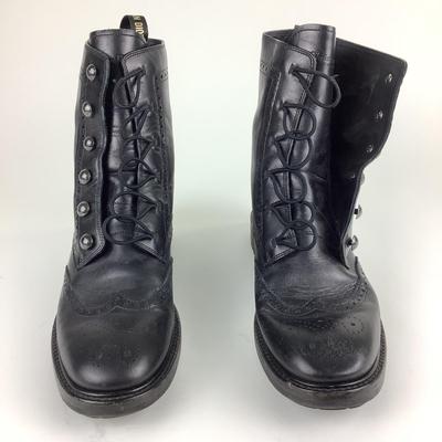 106 DIOR Black Leather Diorunit Combat Boots Size 41