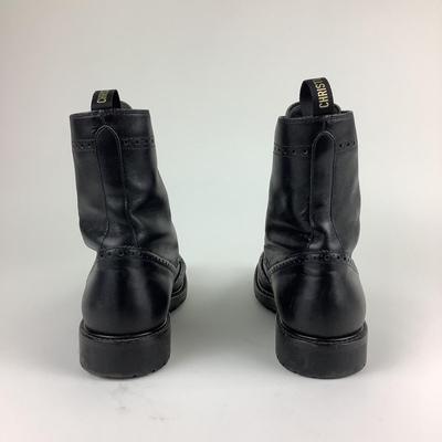 106 DIOR Black Leather Diorunit Combat Boots Size 41