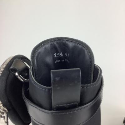 107 PRADA Monolith Leather & Re-Nylon Boots with Ankle Pouches