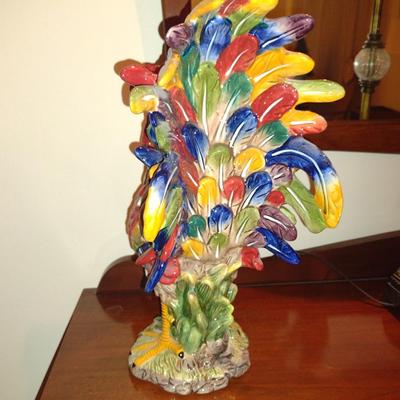Colorful Ceramic Rooster- J. Willfred- Approx 15 1/2" Tall, 9" Wide
